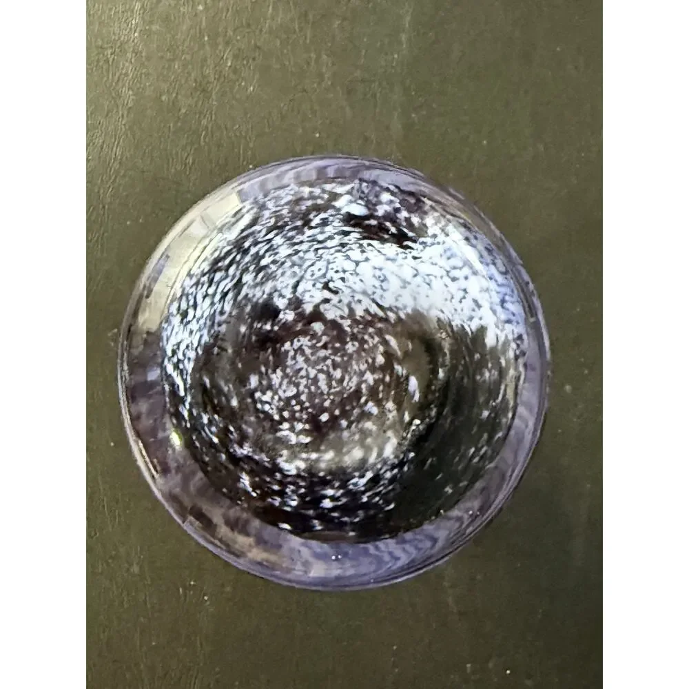 Hand-Blown Purple & White Spiral Art Glass Bud Vase – Studio Glass 5”